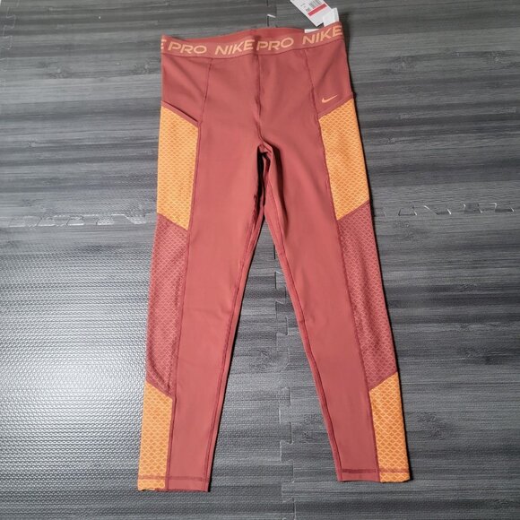 Nike Pro Women's High-Waisted 7/8 Leggings with Pockets Sz Large  DQ5588-691 - Picture 1 of 8